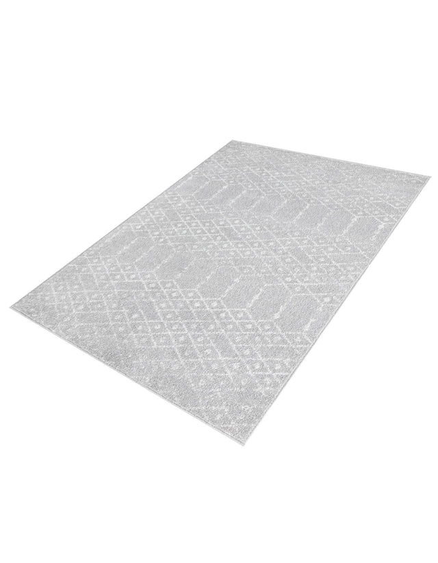 Light Gray 4' x 6' Paxon Trellis Rectangle Area Rug Geometric Durable Stain Resistant Easy Clean Carpet for Modern Interior Home Decor for Sale at Rug Engine