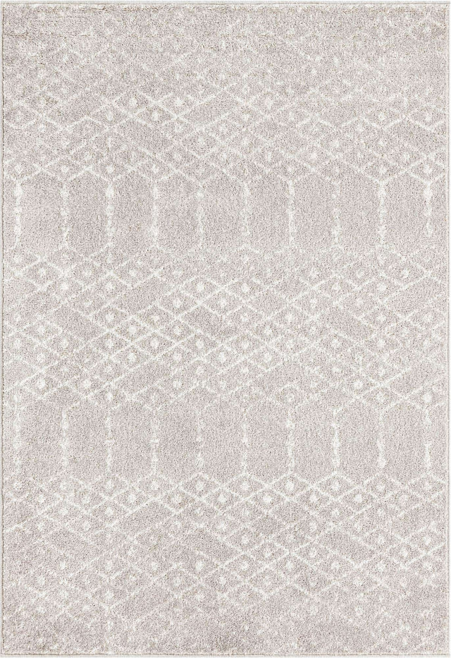 Light Gray 4' x 6' Paxon Trellis Rectangle Area Rug Geometric Durable Stain Resistant Easy Clean Carpet for Modern Interior Home Decor for Sale at Rug Engine