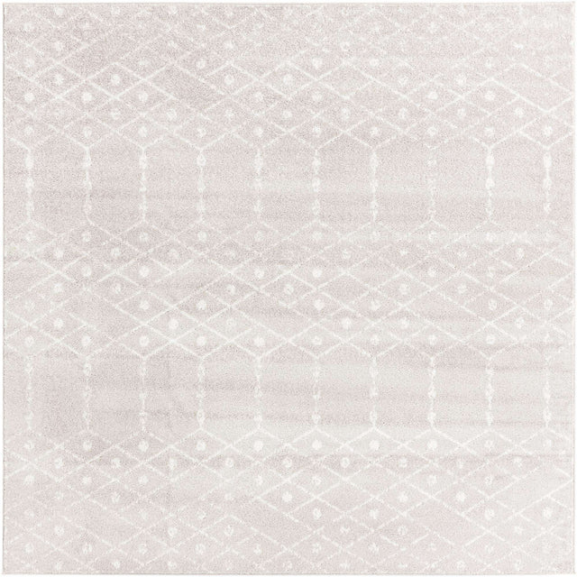 Light Gray 7' 10 x 7' 10 Paxon Trellis Square Area Rug Geometric Durable Stain Resistant Easy Clean Carpet for Modern Interior Home Decor for Sale at Rug Engine