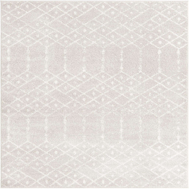 Light Gray 5' 3 x 5' 3 Paxon Trellis Square Area Rug Geometric Durable Stain Resistant Easy Clean Carpet for Modern Interior Home Decor for Sale at Rug Engine
