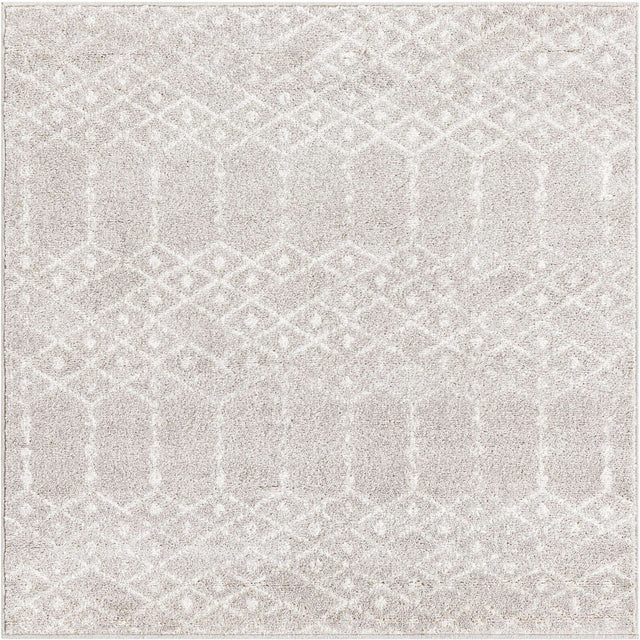 Light Gray 4' x 4' Paxon Trellis Square Area Rug Geometric Durable Stain Resistant Easy Clean Carpet for Modern Interior Home Decor for Sale at Rug Engine