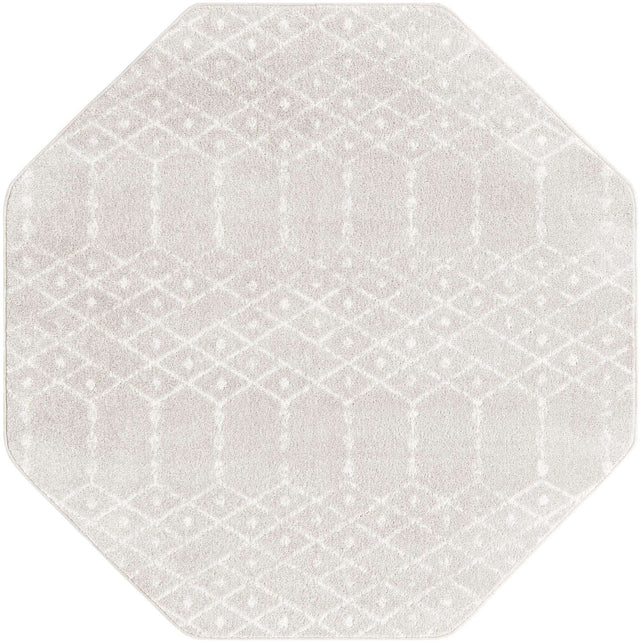 Light Gray 5' 3 x 5' 3 Paxon Trellis Octagon Area Rug Geometric Durable Stain Resistant Easy Clean Carpet for Modern Interior Home Decor for Sale at Rug Engine
