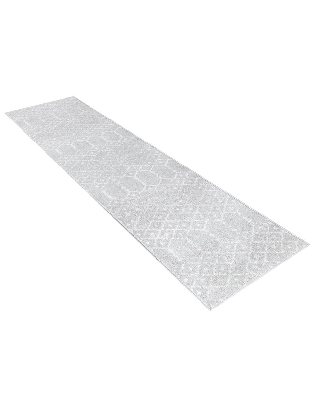 Light Gray 2' x 8' Paxon Trellis Runner Area Rug Geometric Durable Stain Resistant Easy Clean Carpet for Modern Interior Home Decor for Sale at Rug Engine