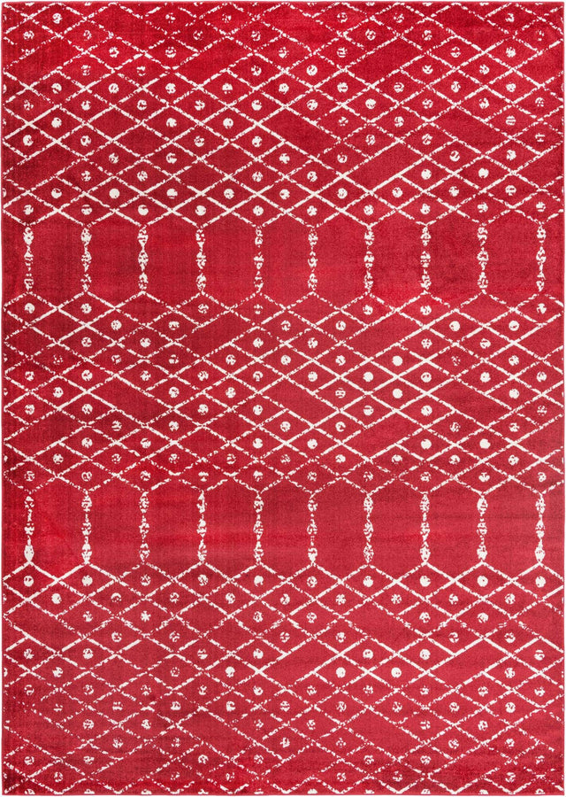 Raspberry Pink 10' x 14' Paxon Trellis Rectangle Area Rug Geometric Durable Stain Resistant Easy Clean Carpet for Modern Interior Home Decor for Sale at Rug Engine