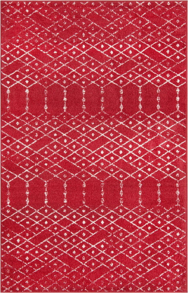 Raspberry Pink 5' 3 x 8' Paxon Trellis Rectangle Area Rug Geometric Durable Stain Resistant Easy Clean Carpet for Modern Interior Home Decor for Sale at Rug Engine