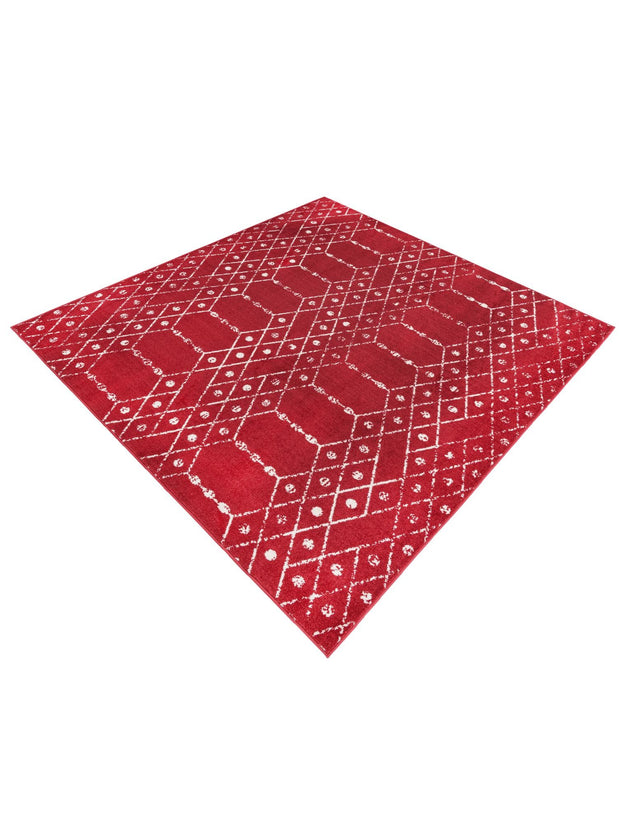 Raspberry Pink 7' 10 x 7' 10 Paxon Trellis Square Area Rug Geometric Durable Stain Resistant Easy Clean Carpet for Modern Interior Home Decor for Sale at Rug Engine