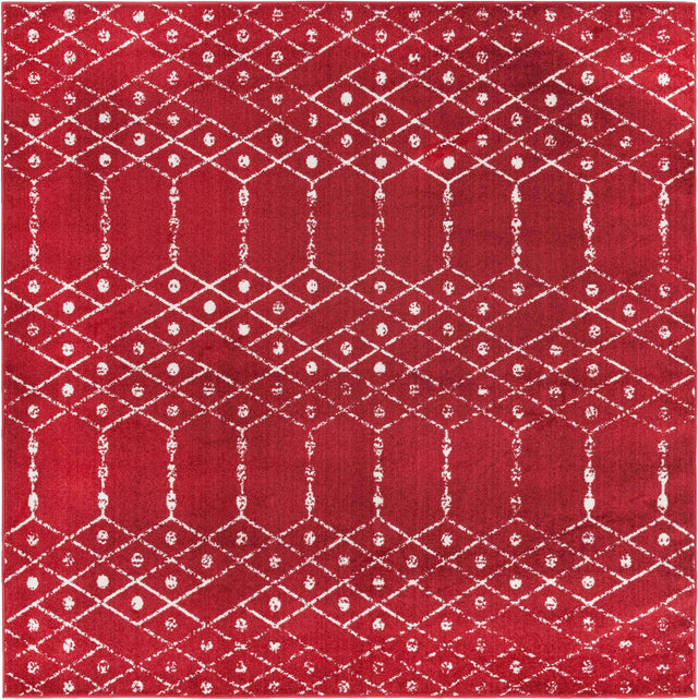 Raspberry Pink 7' 10 x 7' 10 Paxon Trellis Square Area Rug Geometric Durable Stain Resistant Easy Clean Carpet for Modern Interior Home Decor for Sale at Rug Engine