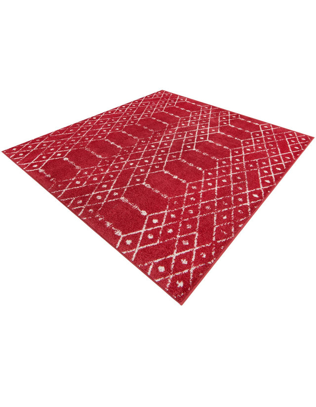 Raspberry Pink 5' 3 x 5' 3 Paxon Trellis Square Area Rug Geometric Durable Stain Resistant Easy Clean Carpet for Modern Interior Home Decor for Sale at Rug Engine
