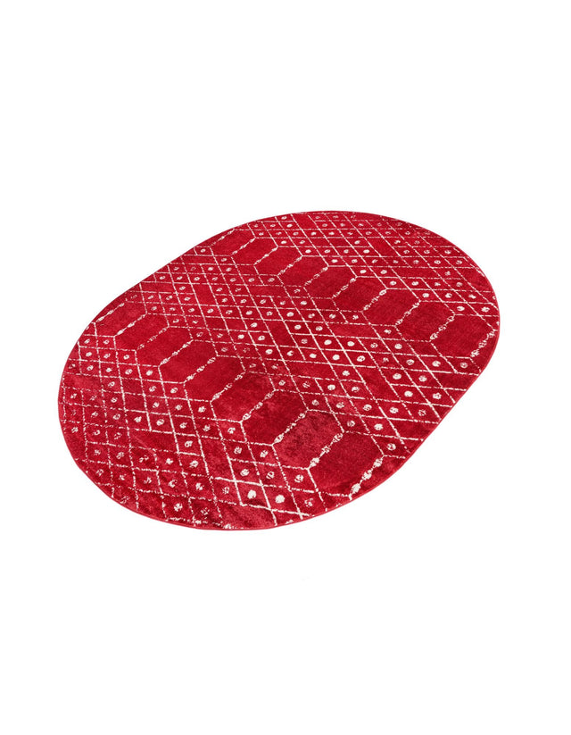 Raspberry Pink 7' 10 x 10' Paxon Trellis Oval Area Rug Geometric Durable Stain Resistant Easy Clean Carpet for Modern Interior Home Decor for Sale at Rug Engine