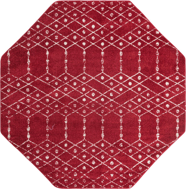 Raspberry Pink 7' 10 x 7' 10 Paxon Trellis Octagon Area Rug Geometric Durable Stain Resistant Easy Clean Carpet for Modern Interior Home Decor for Sale at Rug Engine