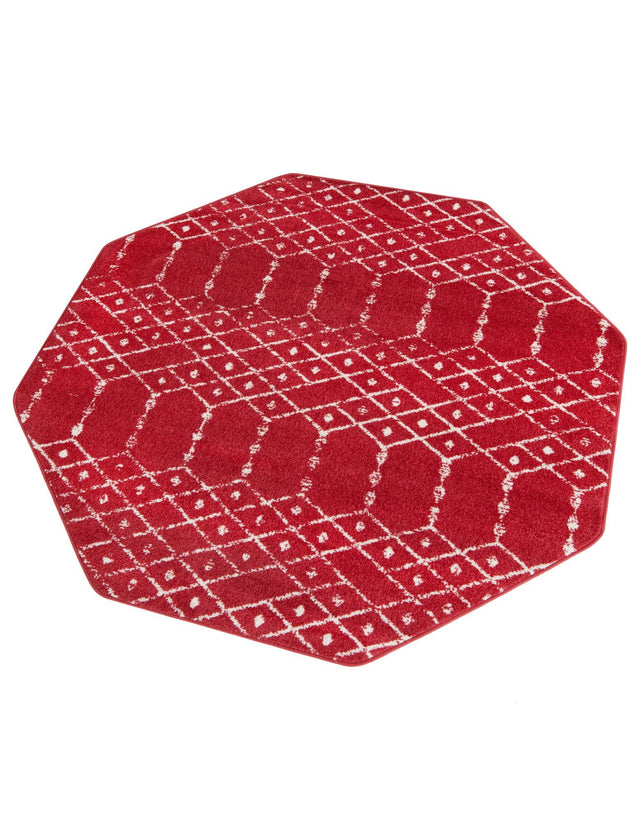 Raspberry Pink 5' 3 x 5' 3 Paxon Trellis Octagon Area Rug Geometric Durable Stain Resistant Easy Clean Carpet for Modern Interior Home Decor for Sale at Rug Engine