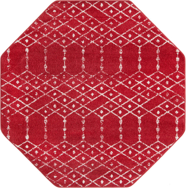 Raspberry Pink 5' 3 x 5' 3 Paxon Trellis Octagon Area Rug Geometric Durable Stain Resistant Easy Clean Carpet for Modern Interior Home Decor for Sale at Rug Engine