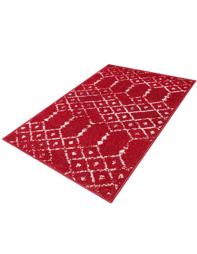 Raspberry Pink 2' x 3' Paxon Trellis Rectangle Area Rug Geometric Durable Stain Resistant Easy Clean Carpet for Modern Interior Home Decor for Sale at Rug Engine