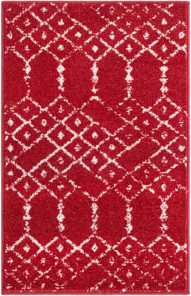 Raspberry Pink 2' x 3' Paxon Trellis Rectangle Area Rug Geometric Durable Stain Resistant Easy Clean Carpet for Modern Interior Home Decor for Sale at Rug Engine