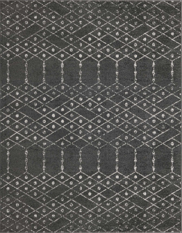 Charcoal Gray 7' 10 x 10' Paxon Trellis Rectangle Area Rug Geometric Durable Stain Resistant Easy Clean Carpet for Modern Interior Home Decor for Sale at Rug Engine