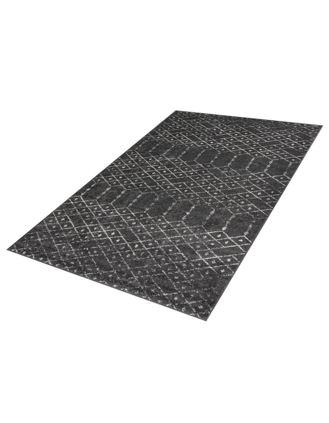 Charcoal Gray 5' 3 x 8' Paxon Trellis Rectangle Area Rug Geometric Durable Stain Resistant Easy Clean Carpet for Modern Interior Home Decor for Sale at Rug Engine