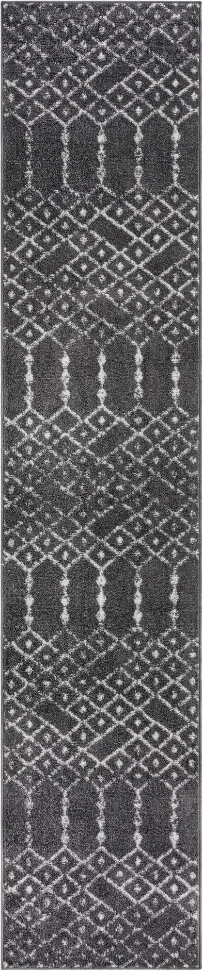 Charcoal Gray 2' x 9' 10 Paxon Trellis Runner Area Rug Geometric Durable Stain Resistant Easy Clean Carpet for Modern Interior Home Decor for Sale at Rug Engine