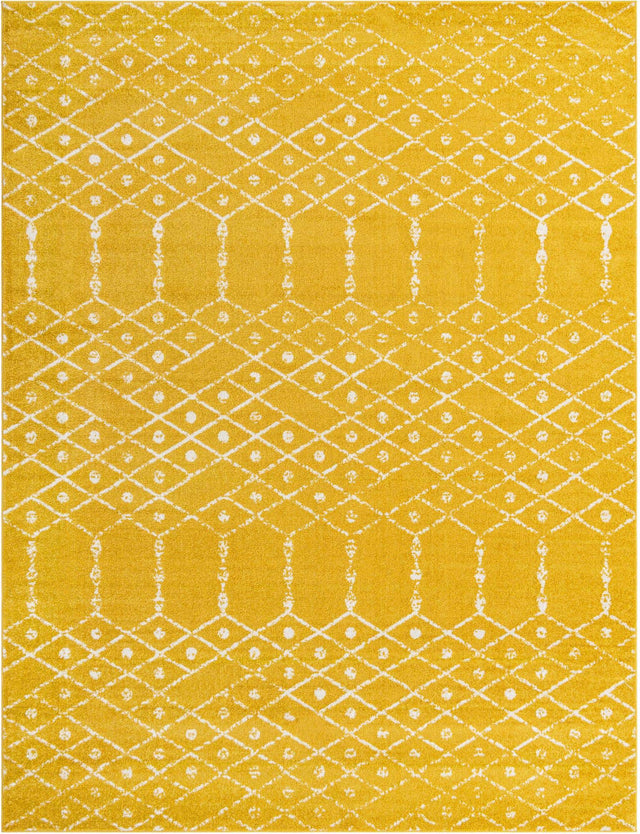 Yellow 10' x 13' Paxon Trellis Rectangle Area Rug Geometric Durable Stain Resistant Easy Clean Carpet for Modern Interior Home Decor for Sale at Rug Engine