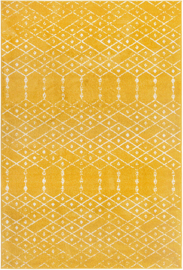 Yellow 6' x 9' Paxon Trellis Rectangle Area Rug Geometric Durable Stain Resistant Easy Clean Carpet for Modern Interior Home Decor for Sale at Rug Engine