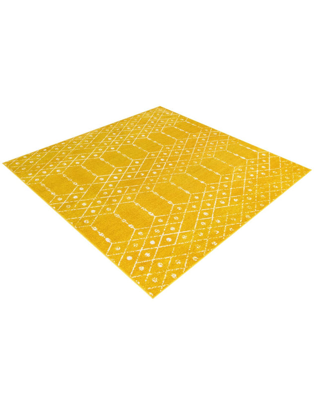 Yellow 7' 10 x 7' 10 Paxon Trellis Square Area Rug Geometric Durable Stain Resistant Easy Clean Carpet for Modern Interior Home Decor for Sale at Rug Engine