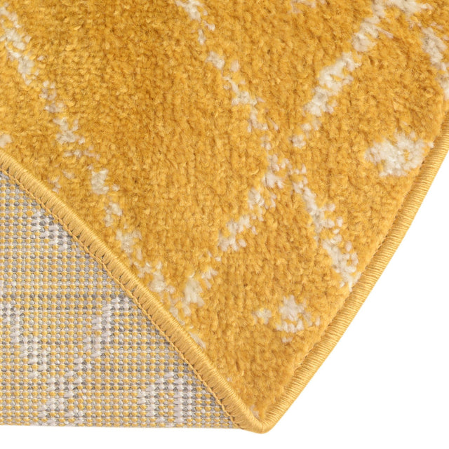 Yellow 4' x 6' Paxon Trellis Oval Area Rug Geometric Durable Stain Resistant Easy Clean Carpet for Modern Interior Home Decor for Sale at Rug Engine