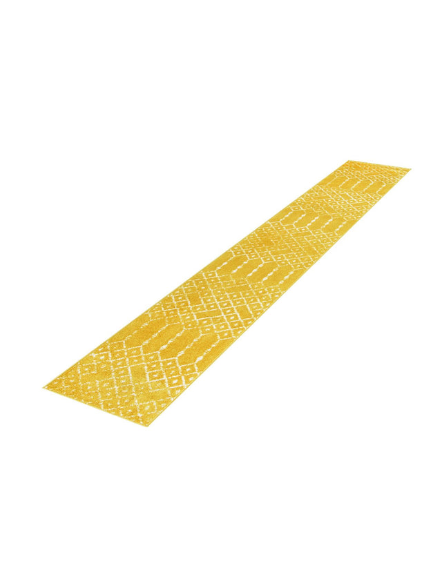 Yellow 2' x 9' 10 Paxon Trellis Runner Area Rug Geometric Durable Stain Resistant Easy Clean Carpet for Modern Interior Home Decor for Sale at Rug Engine