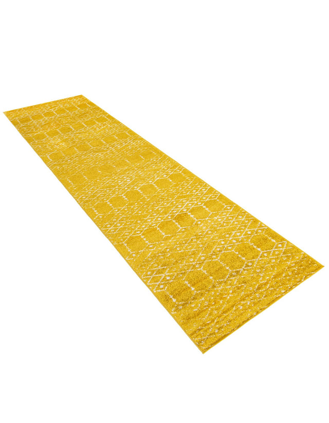 Yellow 2' 11 x 16' Paxon Trellis Runner Area Rug Geometric Durable Stain Resistant Easy Clean Carpet for Modern Interior Home Decor for Sale at Rug Engine