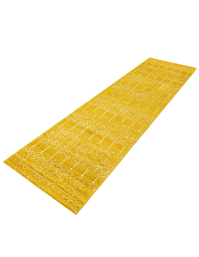 Yellow 2' 11 x 16' Paxon Trellis Runner Area Rug Geometric Durable Stain Resistant Easy Clean Carpet for Modern Interior Home Decor for Sale at Rug Engine