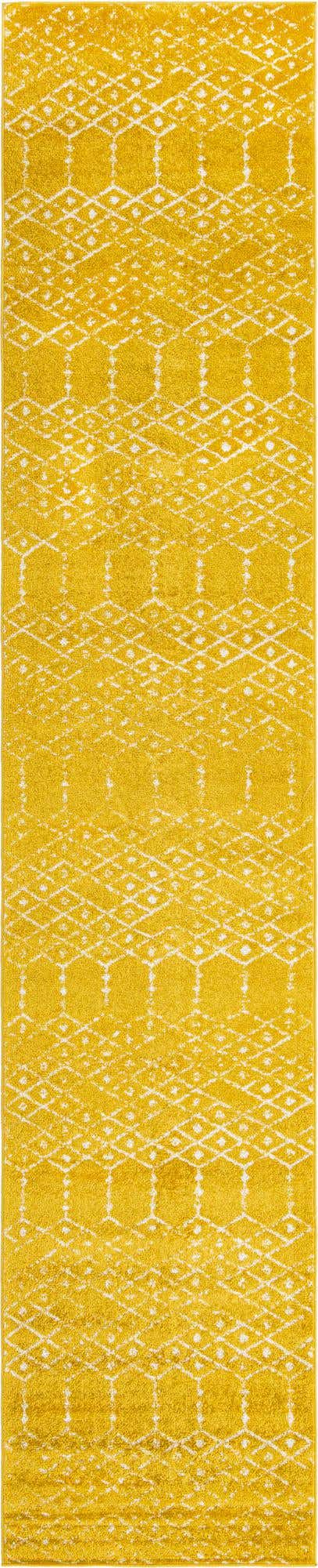 Yellow 2' 11 x 16' Paxon Trellis Runner Area Rug Geometric Durable Stain Resistant Easy Clean Carpet for Modern Interior Home Decor for Sale at Rug Engine