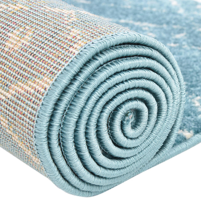 Teal blue 5' 3 x 5' 3 Paxon Trellis Octagon Area Rug Geometric Durable Stain Resistant Easy Clean Carpet for Modern Interior Home Decor for Sale at Rug Engine