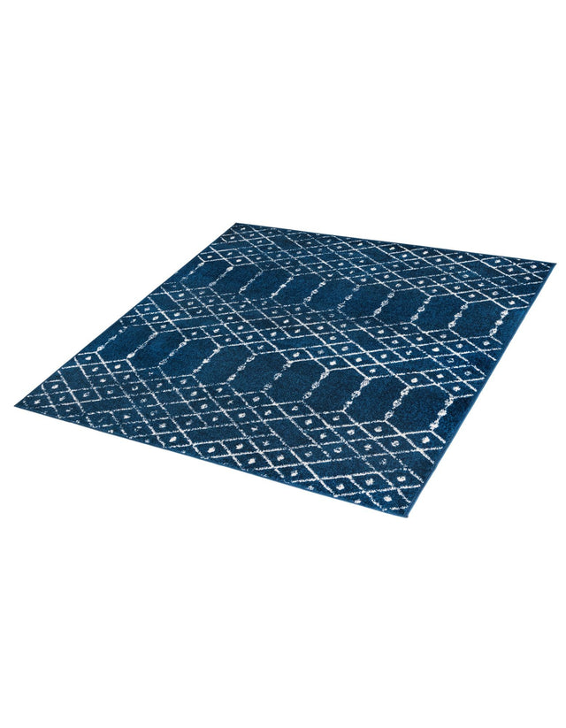 Navy Blue 5' 3 x 5' 3 Paxon Trellis Square Area Rug Geometric Durable Stain Resistant Easy Clean Carpet for Modern Interior Home Decor for Sale at Rug Engine