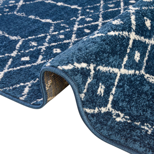 Navy Blue 5' 3 x 5' 3 Paxon Trellis Octagon Area Rug Geometric Durable Stain Resistant Easy Clean Carpet for Modern Interior Home Decor for Sale at Rug Engine