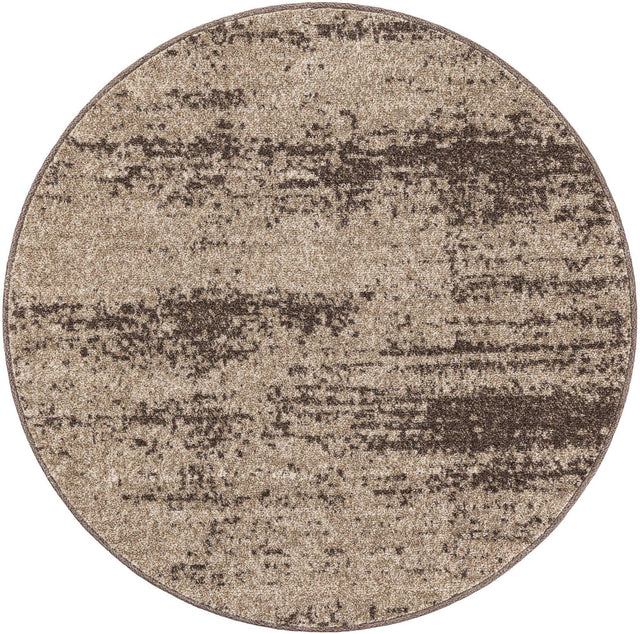 Brown 4' 1 x 4' 1 Del Mar Round Area Rug 100% Polypropylene Easy Clean Stain Resistant Vivid Modern Carpet Mat for Home Decor Interior Designing for Sale at Rug Engine