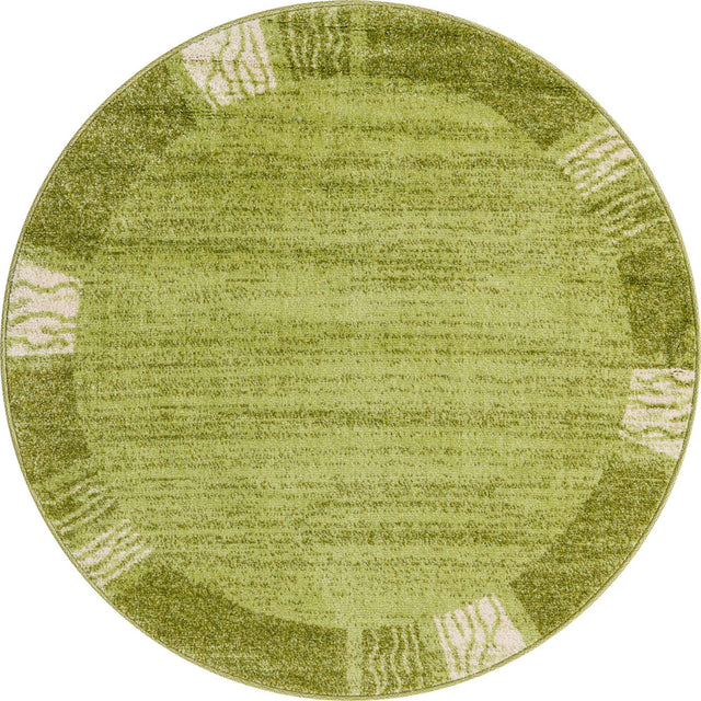 Light Green 4' 1 x 4' 1 Del Mar Round Area Rug 100% Polypropylene Easy Clean Stain Resistant Vivid Modern Carpet Mat for Home Decor Interior Designing for Sale at Rug Engine