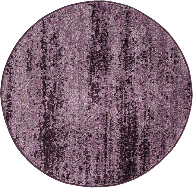 Violet 4' 1 x 4' 1 Del Mar Round Area Rug 100% Polypropylene Easy Clean Stain Resistant Vivid Modern Carpet Mat for Home Decor Interior Designing for Sale at Rug Engine