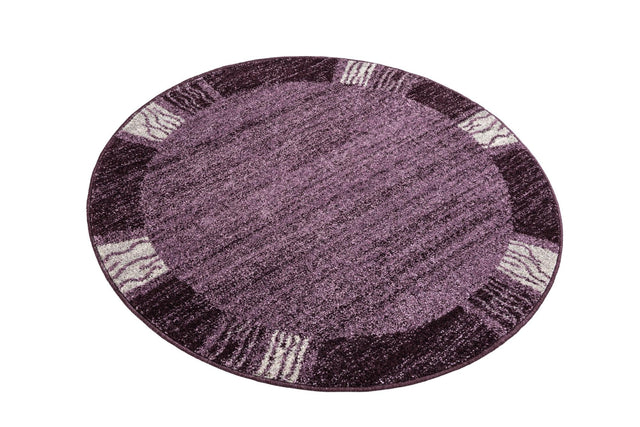 Violet 4' 1 x 4' 1 Del Mar Round Area Rug 100% Polypropylene Easy Clean Stain Resistant Vivid Modern Carpet Mat for Home Decor Interior Designing for Sale at Rug Engine