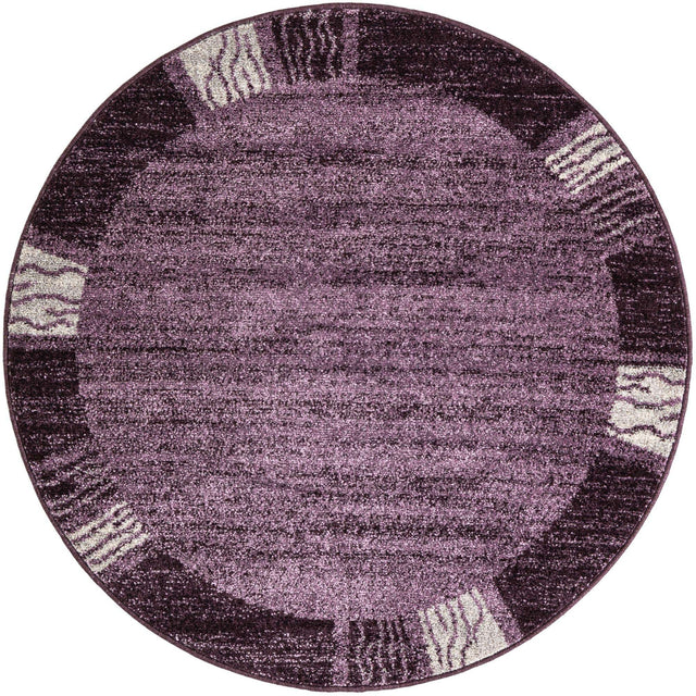 Violet 4' 1 x 4' 1 Del Mar Round Area Rug 100% Polypropylene Easy Clean Stain Resistant Vivid Modern Carpet Mat for Home Decor Interior Designing for Sale at Rug Engine