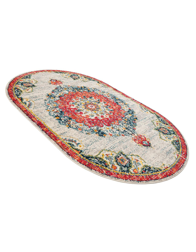 Ivory 5' 3 x 8' Penrose Oval Area Rug