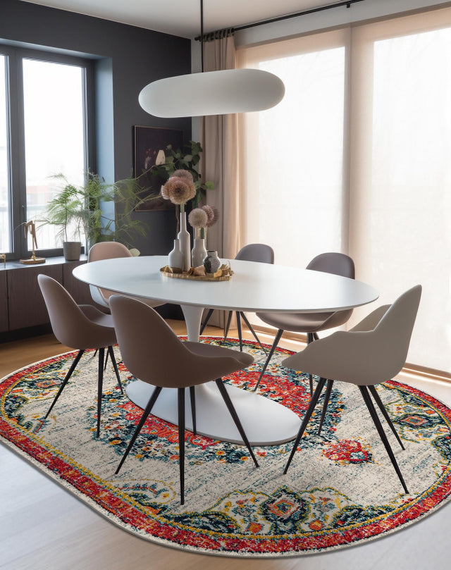 Ivory 4' 1 x 6' 1 Penrose Oval Area Rug