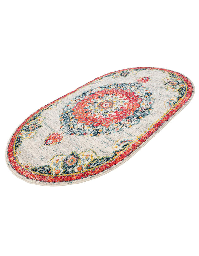 Ivory 5' 3 x 8' Penrose Oval Area Rug