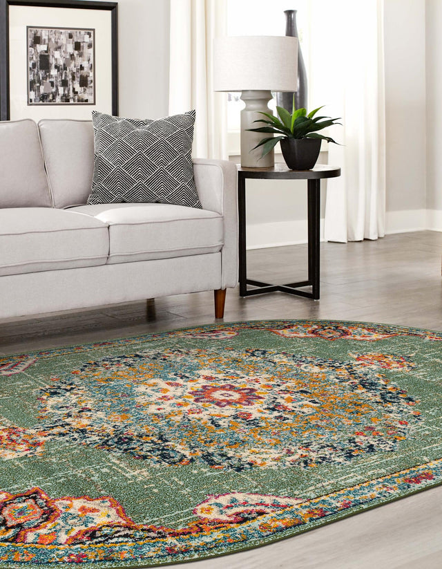 Green 3' 1 x 5' 3 Penrose Oval Area Rug