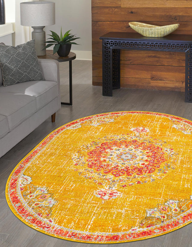 Gold 7' 10 x 10' Penrose Oval Area Rug