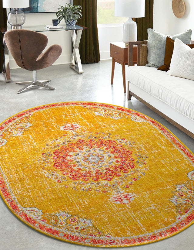 Gold 7' 10 x 10' Penrose Oval Area Rug