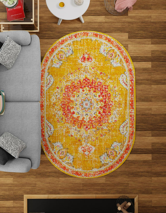 Gold 3' 1 x 5' 3 Penrose Oval Area Rug