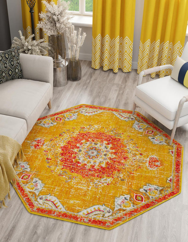 Gold 7' 10 x 7' 10 Penrose Octagon Area Rug