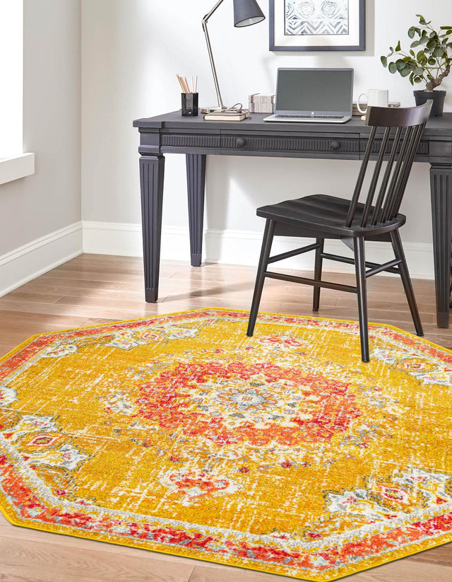Gold 7' 10 x 7' 10 Penrose Octagon Area Rug