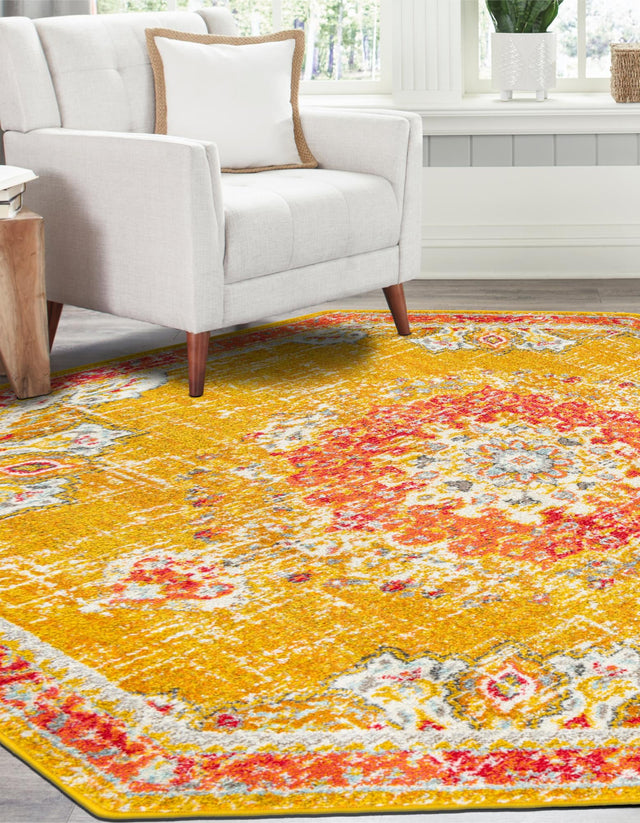 Gold 7' 10 x 7' 10 Penrose Octagon Area Rug