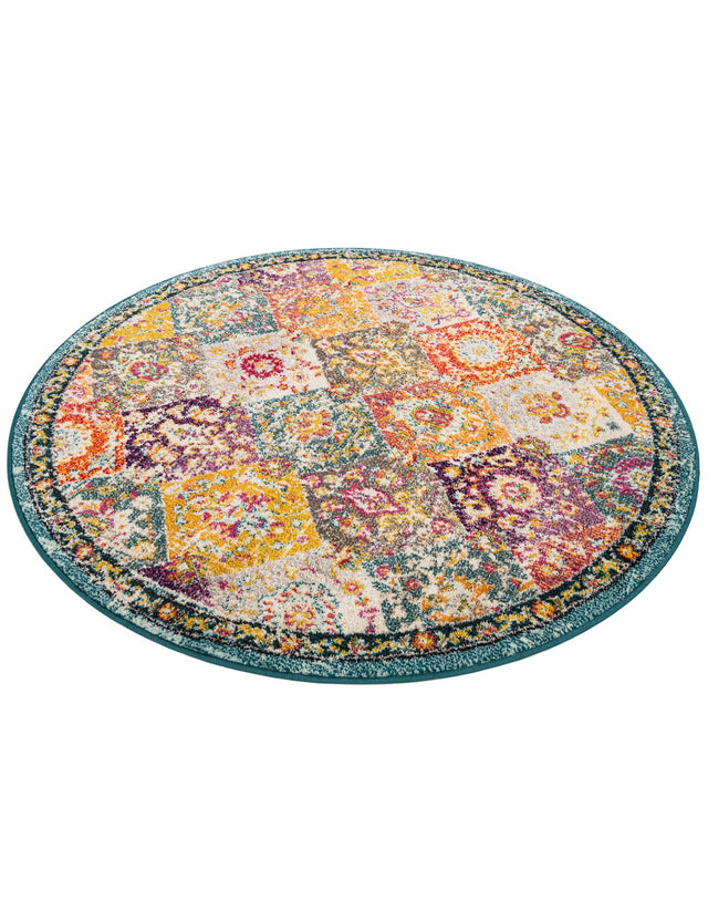 Multicolor 5' 3 x 5' 3 Penrose Round Area Rug