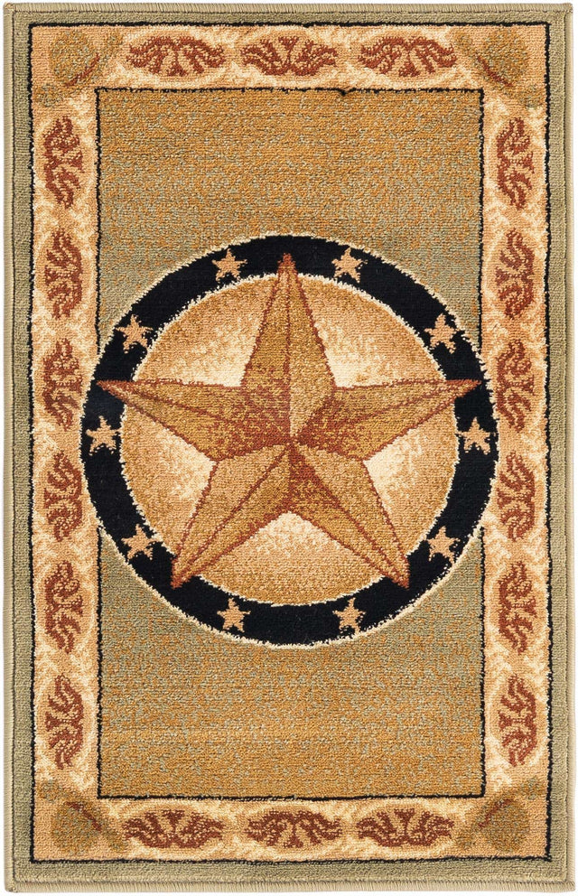 Green 2' x 3' 1 Pioneer Rectangle Area Rug Classic Southwestern Motif Durable Stain Resistant Easy Clean Carpet for Traditional Interior Decor for Sale at Rug Engine