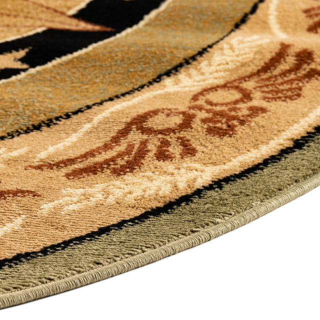 Green 5' 3 x 5' 3 Pioneer Round Area Rug Classic Southwestern Motif Durable Stain Resistant Easy Clean Carpet for Traditional Interior Decor for Sale at Rug Engine